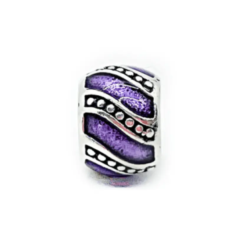 Purple Swirled Glass Bead Charm 1