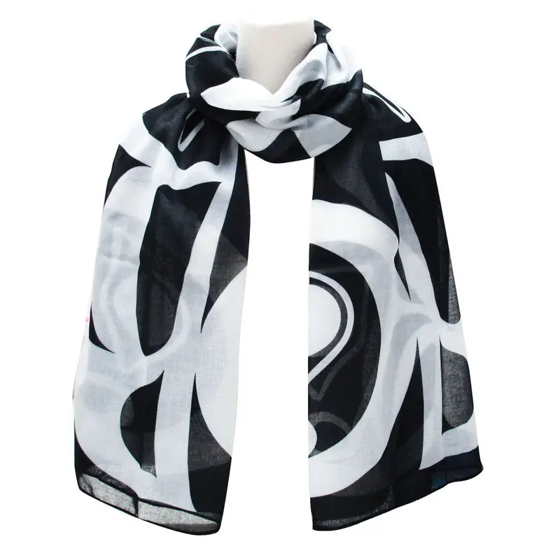 Raven-Themed Silk Scarf By Celebrated First Nations Artist Roy Henry Vickers 1