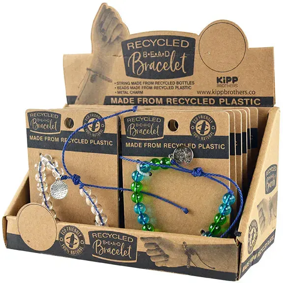 Recycled Bead Bracelet – 12-Piece Retail-Ready Display (Model 28187) 1