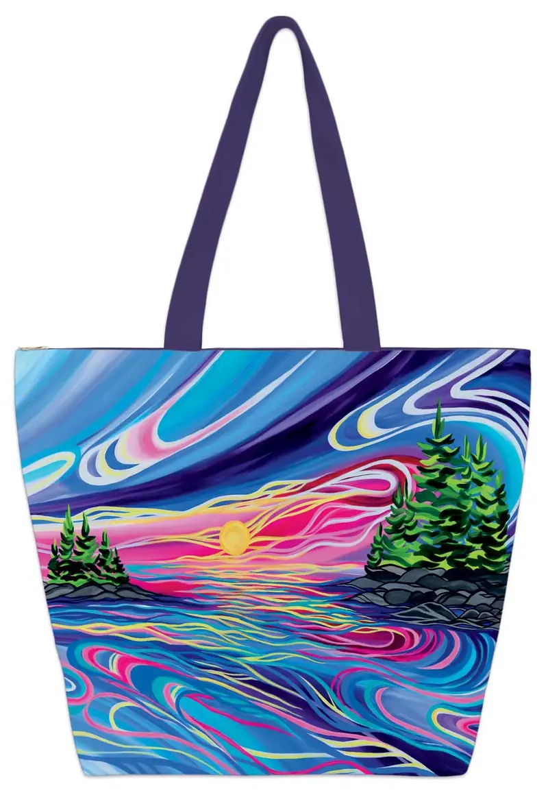Reflect And Grow Zippered Tote Bag Featuring Shawn Boulet Grapentine’S Art 1