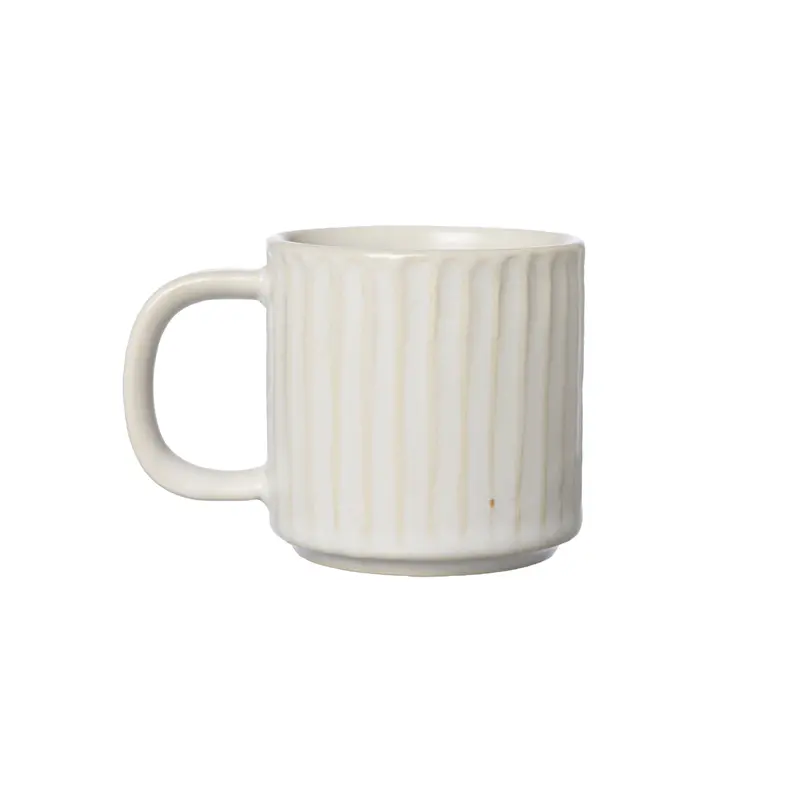 Rippled White Small Mug – Stylish Ceramic Alternative 1