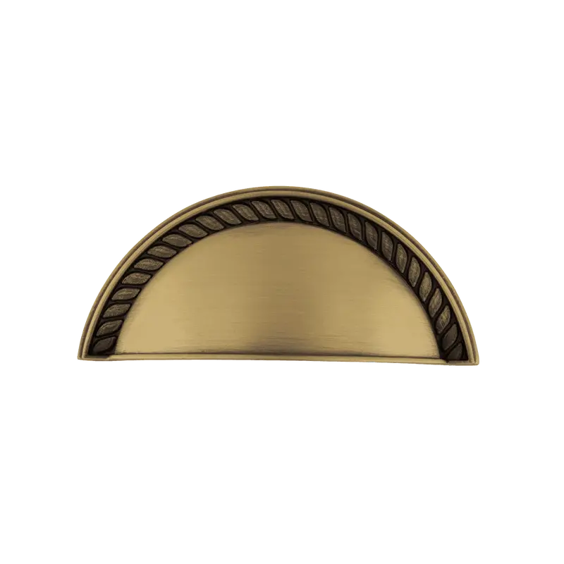 Rope-Design Cup Pull In Antique Brass 1