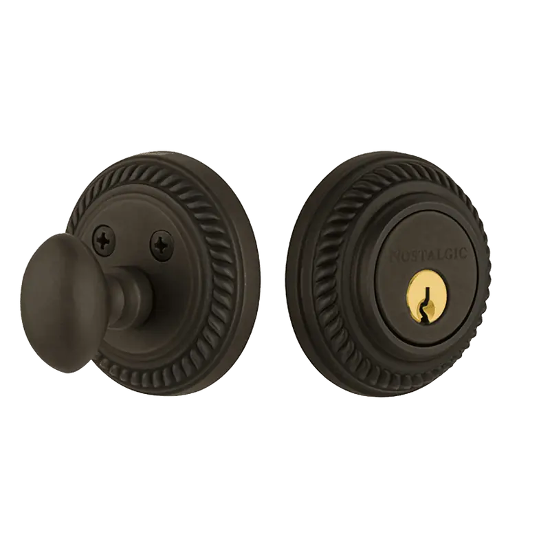 Rope Rosette Deadbolt – Single Cylinder In Oil-Rubbed Bronze 1