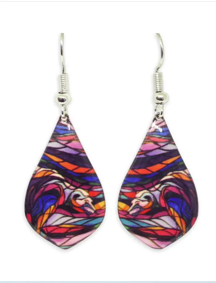 Salmon Hunter Dangle Earrings By Don Chase (Indigenous Northwest Coast Artist) 1