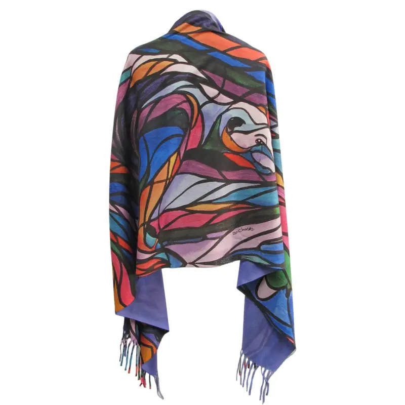 Salmon Hunter Sustainable Shawl By Don Chase (Nuu-Chah-Nulth Artist) 1