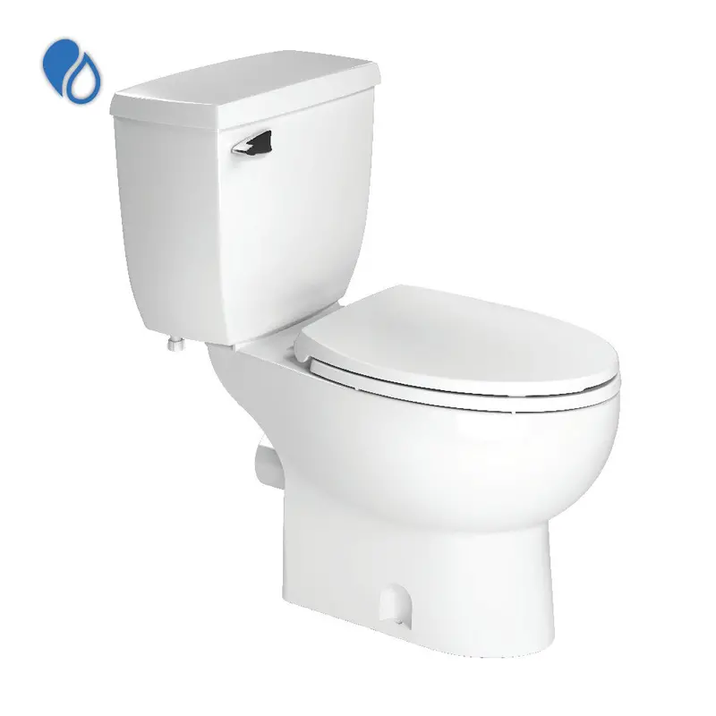 Saniflo Elongated Rear-Discharge Toilet – Space-Saving Macerator Fixture 1