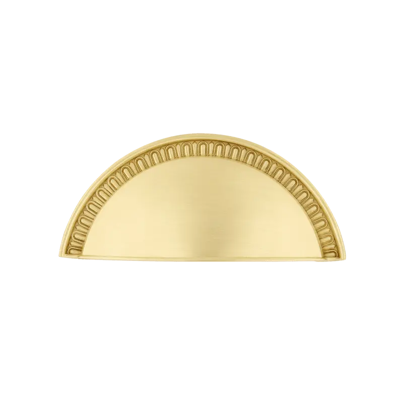 Satin Brass Egg & Dart Cup Pull 1