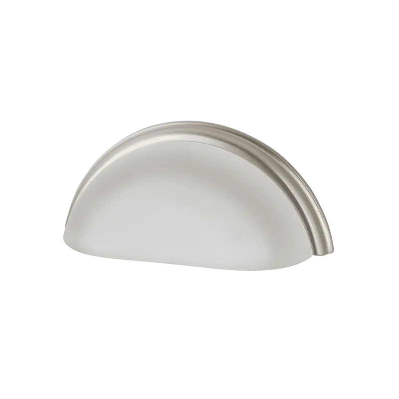 Satin Nickel 3" Crystal Frosted Cup Pull 1