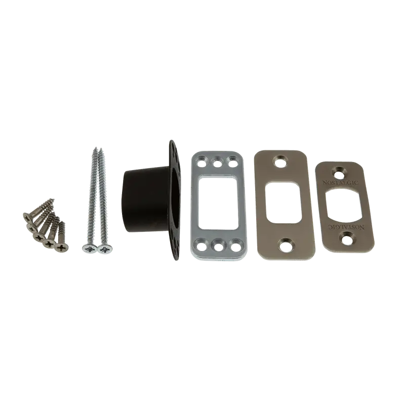 Satin Nickel Round Deadbolt Latch Kit 1