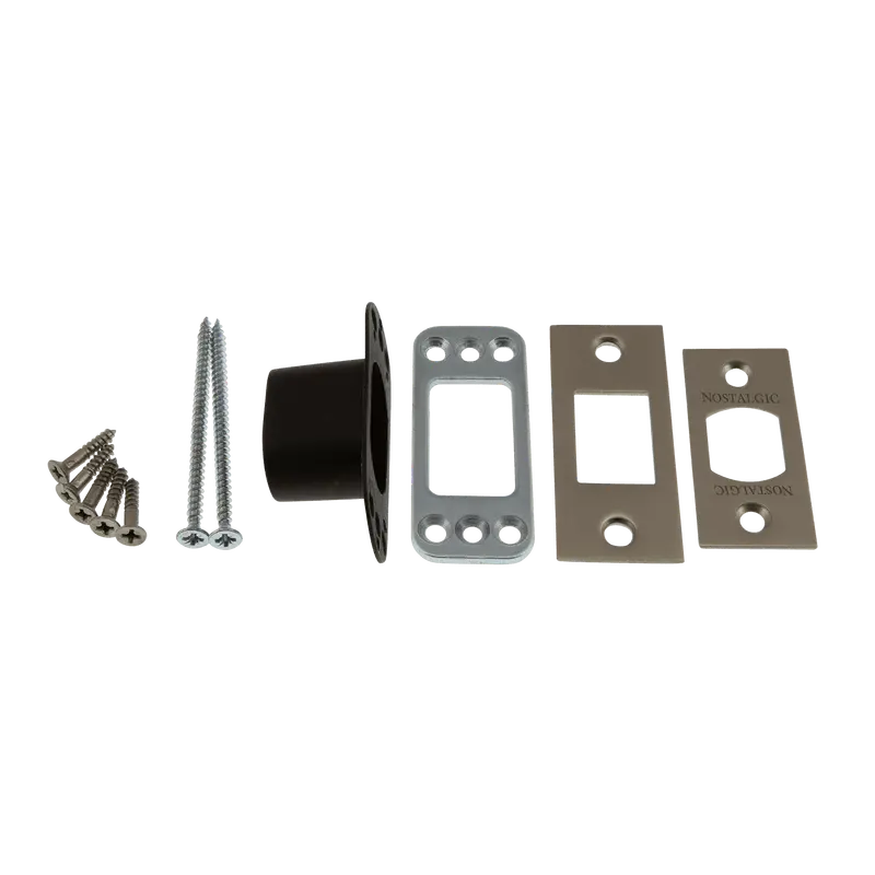 Satin Nickel Square Deadbolt Latch Kit 1