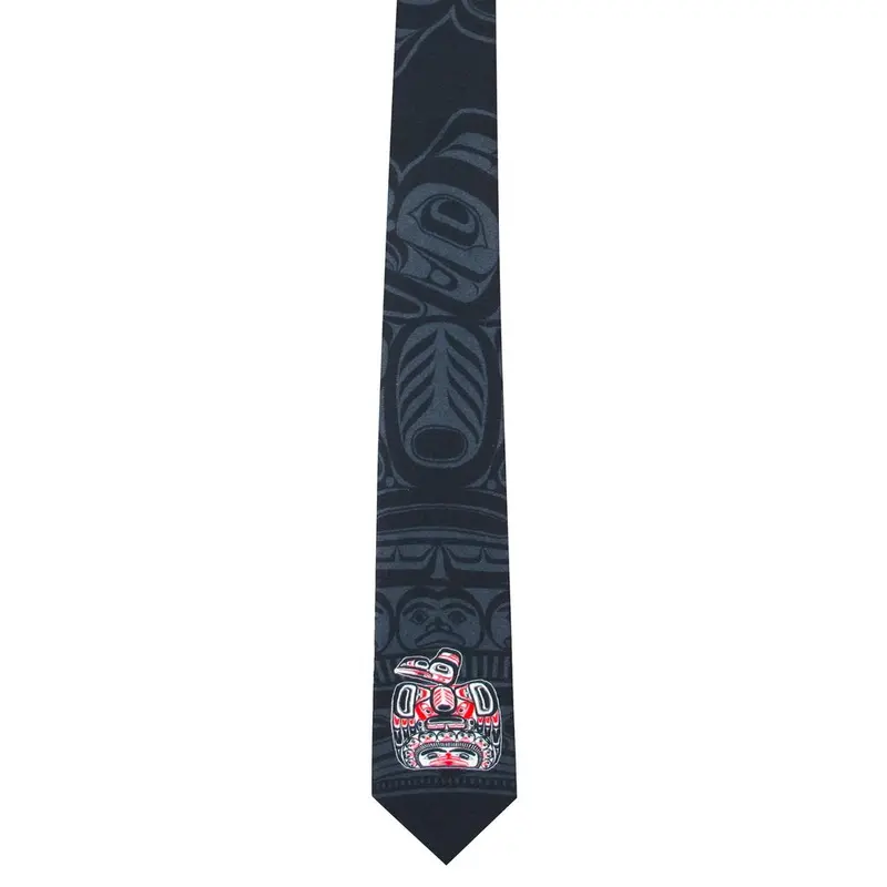 Silk Necktie: "Children Of The Raven" By Haida Master Artist Bill Reid 1