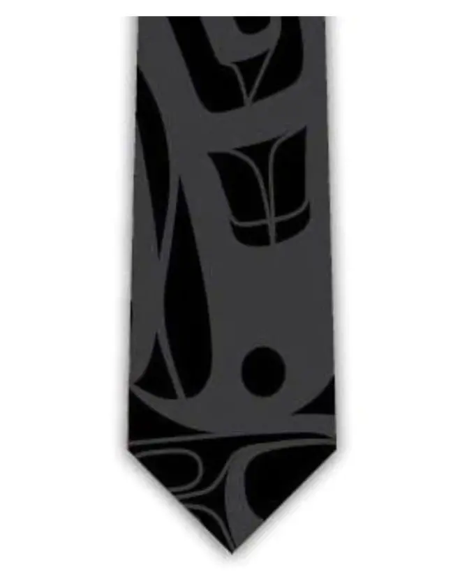 Silk Tie: 'Eagle Freedom' Design By Indigenous Artist Francis Dick 1