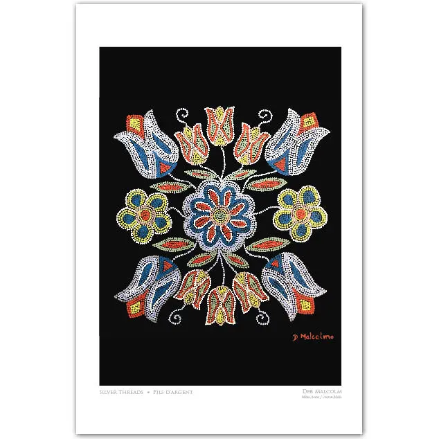 Silver Threads Art Card By Métis Artist Deb Malcolm 1