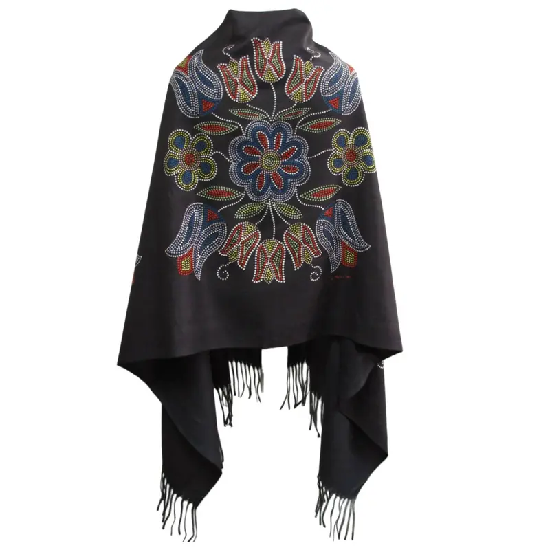 Silver Threads Eco Shawl Art Print By Deb Malcolm (Métis Artist) 1