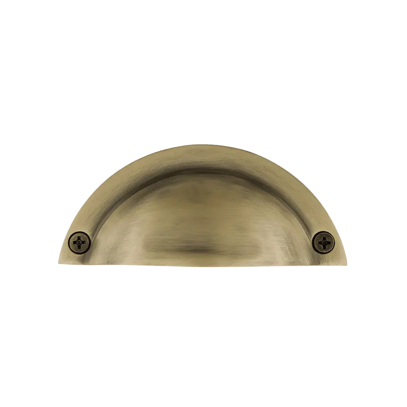 Simple Bin Pull In Antique Brass Finish 1
