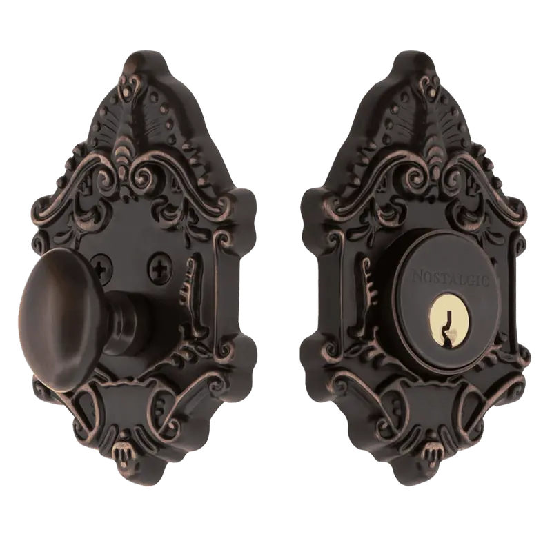 Single-Cylinder Victorian Deadbolt In Timeless Bronze Finish 1