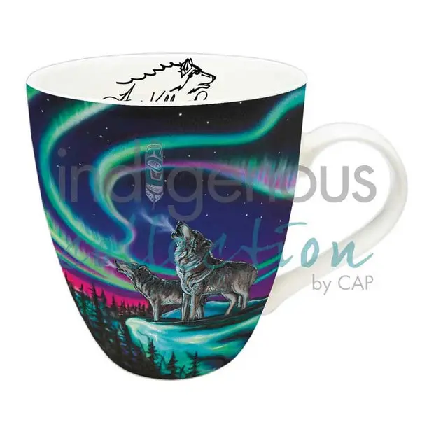 Sky Dance – Wolf Song 18 Oz Mug Featuring Métis Art By Amy Keller-Rempp 1