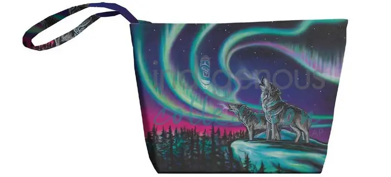 Sky Dance Wolf Song Small Zippered Tote By Métis Artist Amy Keller Rempp 1