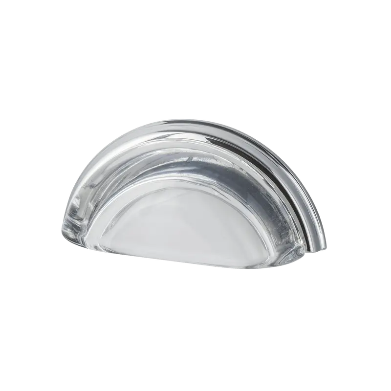 Smooth Crystal Cup Pull – 3" Center-To-Center, Bright Chrome 1