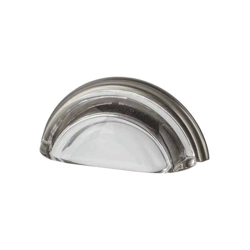 Smooth Crystal Cup Pull – 3" Ctc, Antique Pewter 1