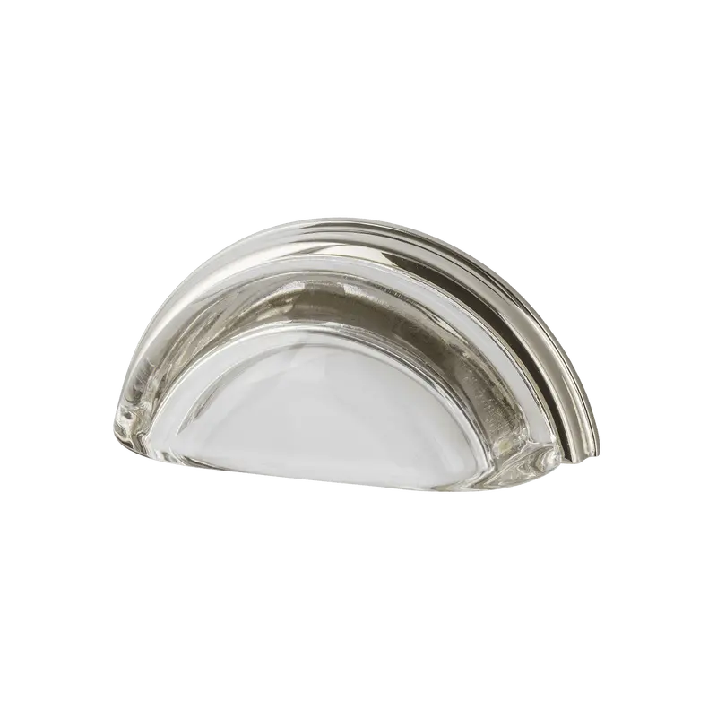 Smooth Crystal Cup Pull – 3" Ctc, Polished Nickel Finish 1