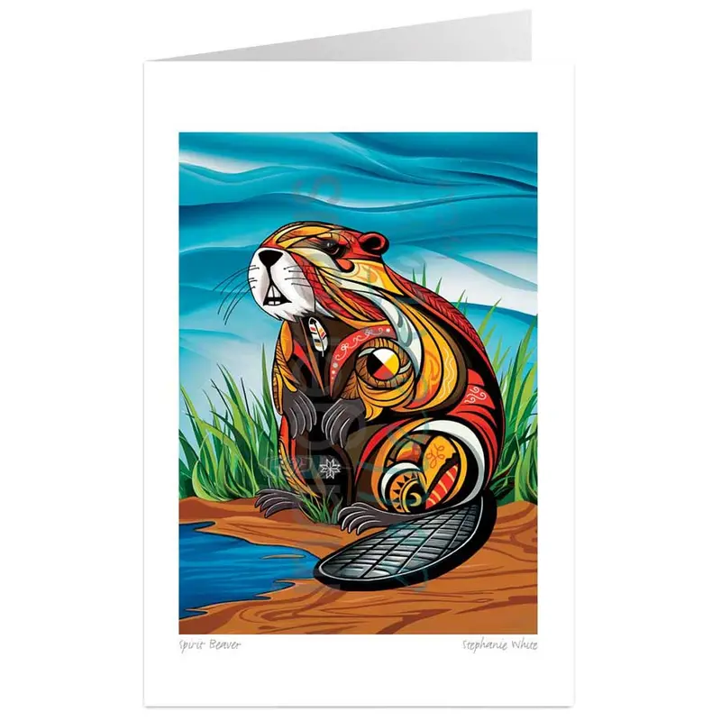 Spirit Beaver Indigenous Art Card By Stephanie White 1