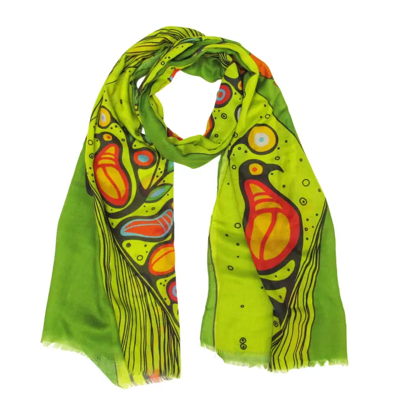 Spirit Of The Woodlands Eco-Friendly Scarf – Indigenous Art By Maxine Noel 1