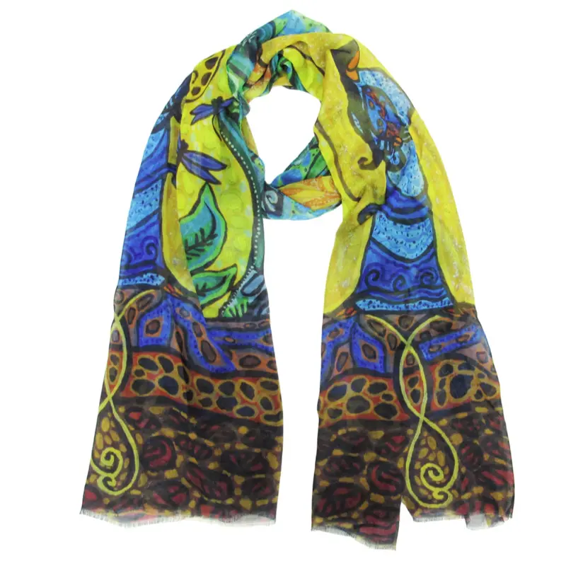 Strong Earth Woman Eco-Friendly Scarf By Métis Artist Leah Dorion 1