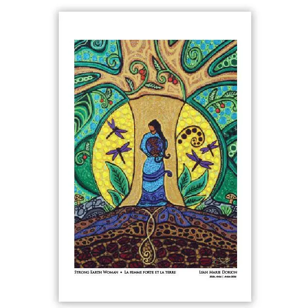 Strong Earth Woman Indigenous Art Card By Leah Dorion 1