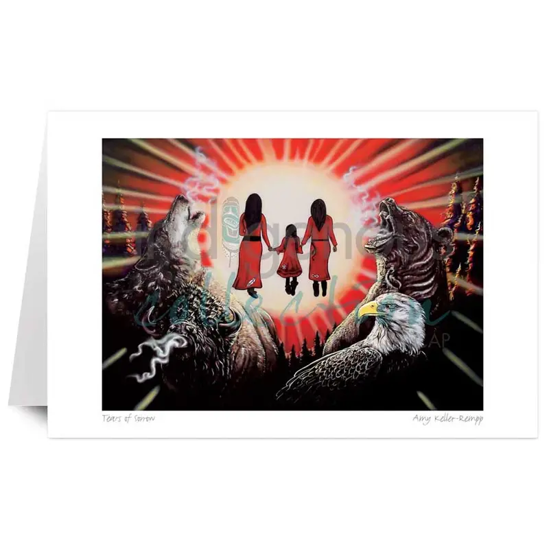 Tears Of Sorrow Art Card By Amy Keller-Rempp | Reflective Indigenous Visual Storytelling 1