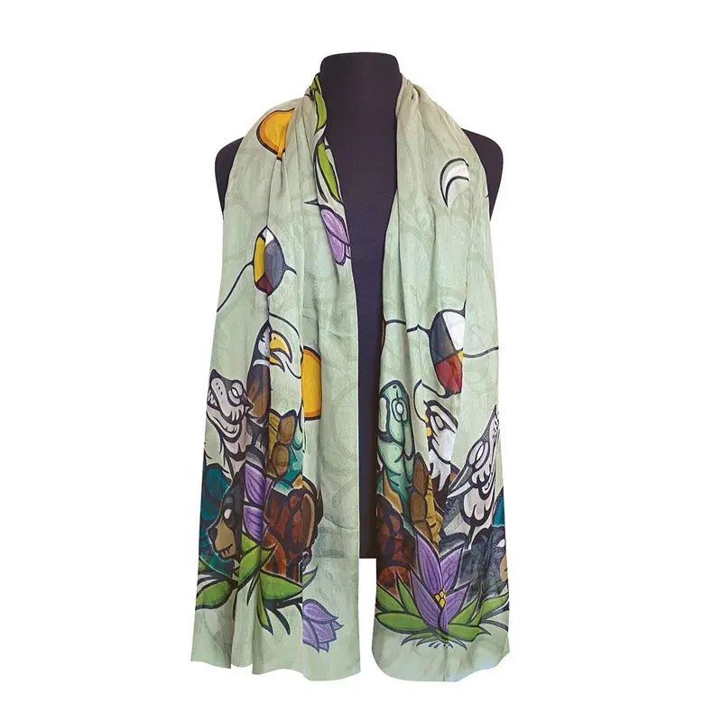 The Seven Grandfather Teachings Viscose Scarf Designed By Justine Proulx 1