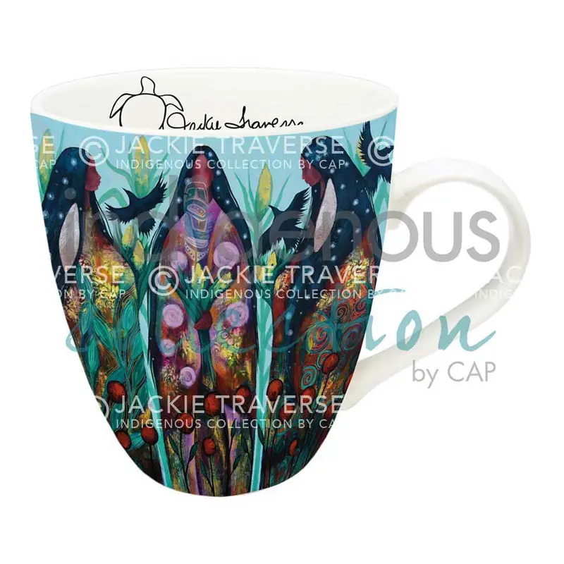 "Three Sisters" Ceramic Mug (18 Oz) Featuring Artwork By Jackie Traverse, Anishinaabe Artist 1