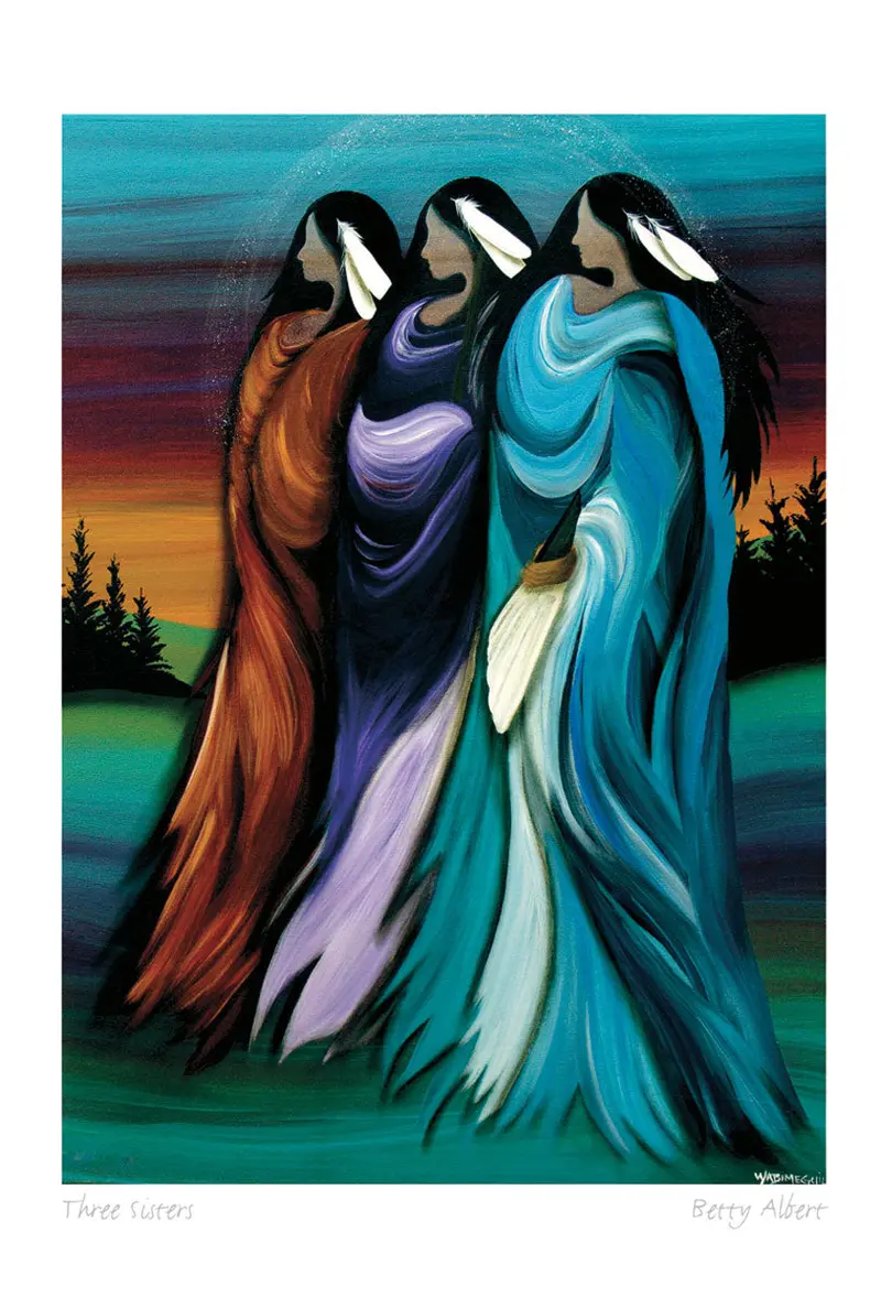 Three Sisters Indigenous Art Card By Betty Albert 1