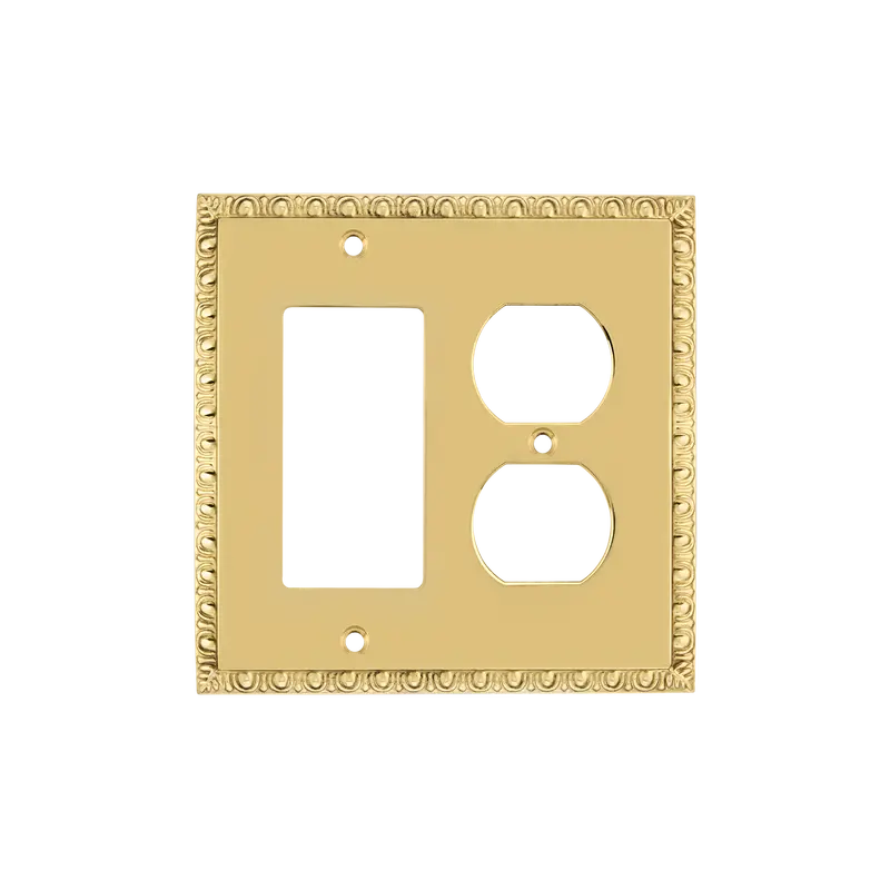 Unlacquered Brass Egg & Dart Rocker And Outlet Switch Plate 1
