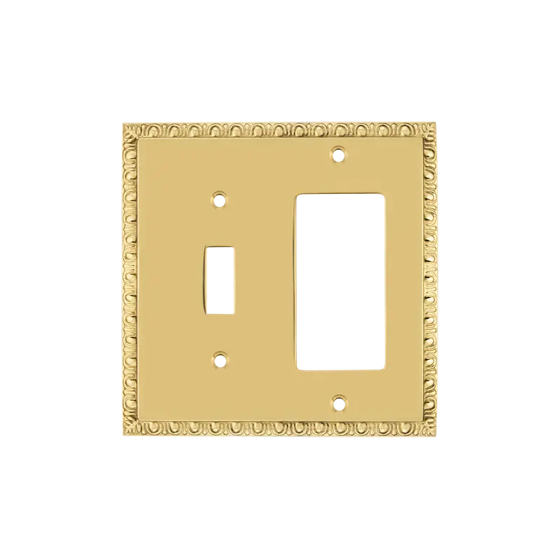Unlacquered Brass Egg & Dart Toggle And Rocker Switch Plate 1