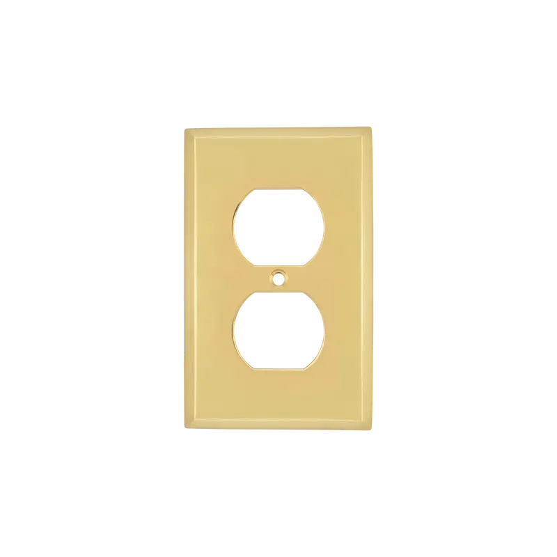 Unlacquered Brass Outlet-Integrated New York Style Switch Plate 1