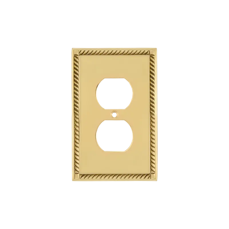 Unlacquered Brass Rope Outlet Switch Plate – Functional & Decorative 1