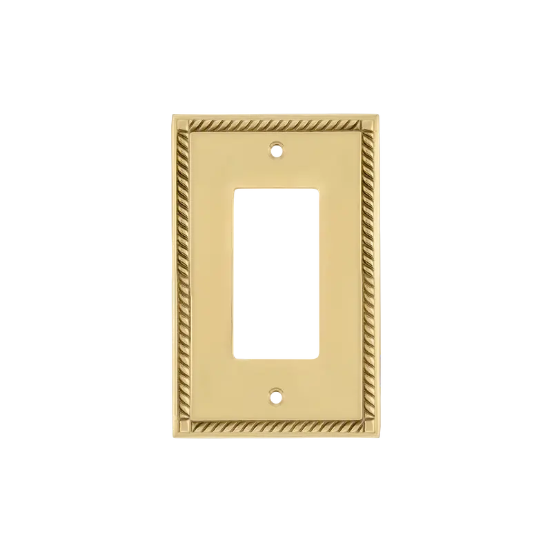 Unlacquered Brass Rope Single Rocker Switch Plate – Simple On/Off Control 1