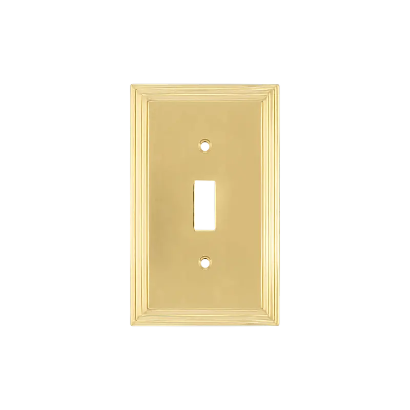 Unlacquered Brass Single-Toggle Art Deco Style Switch Plate 1
