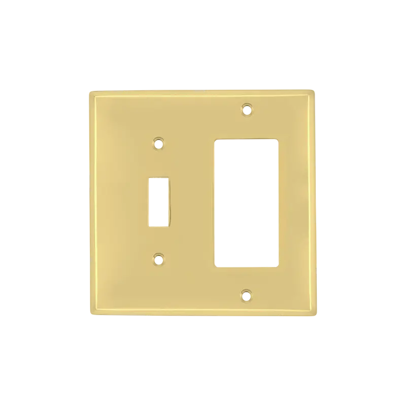 Unlacquered Brass Toggle-And-Rocker New York Style Switch Plate 1