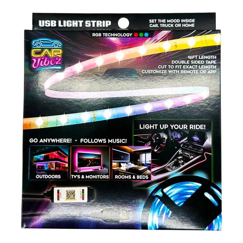 Usb-Powered Rgb Mood Light Strip – 16-Foot Length With Remote, 6-Pack (Model 24338Az) 1