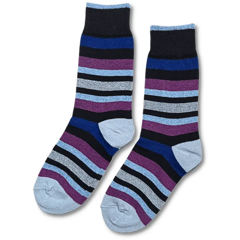 Vannucci Boys Black-And-Blue Striped Socks – Ss1210 1