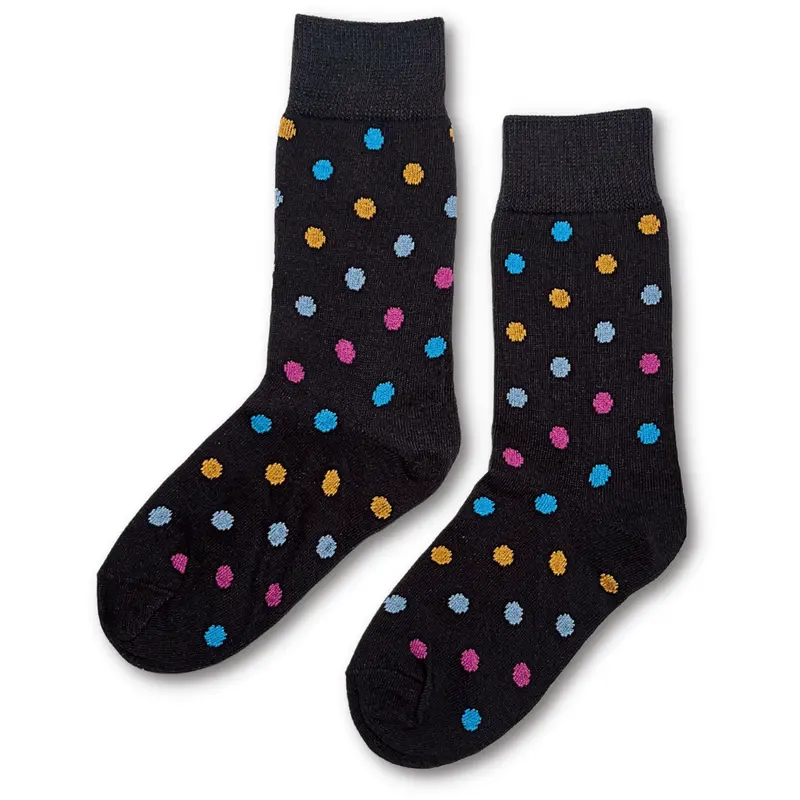 Vannucci Boys Black Polka Dot Cotton Socks – Ss1221 1