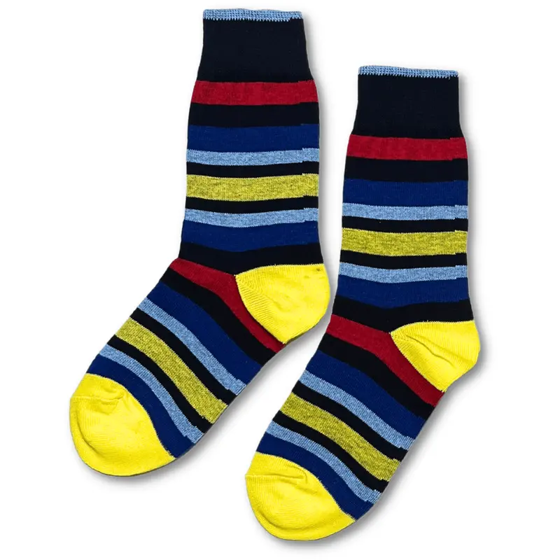 Vannucci Boys Blue-And-Yellow Striped Socks – Ss1210 1
