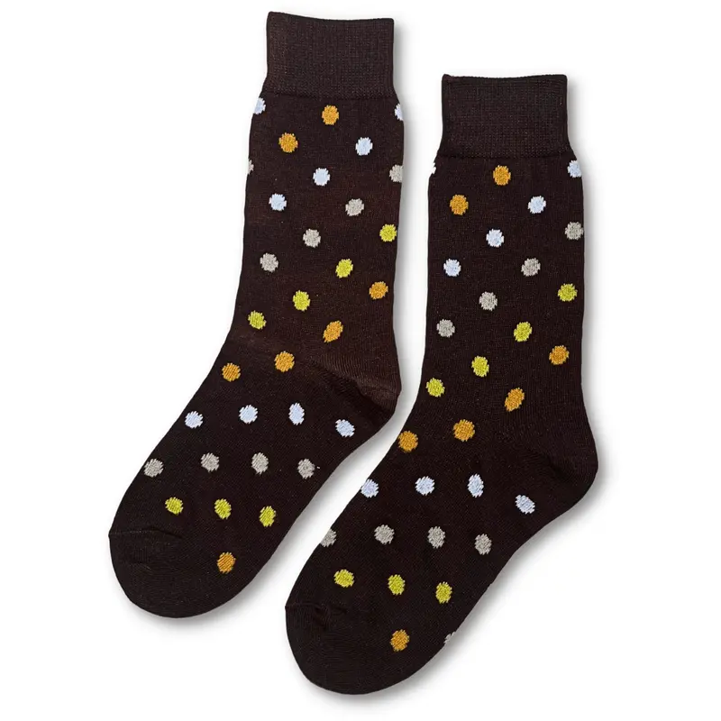 Vannucci Boys Brown Polka Dot Cotton Socks – Ss1221 1