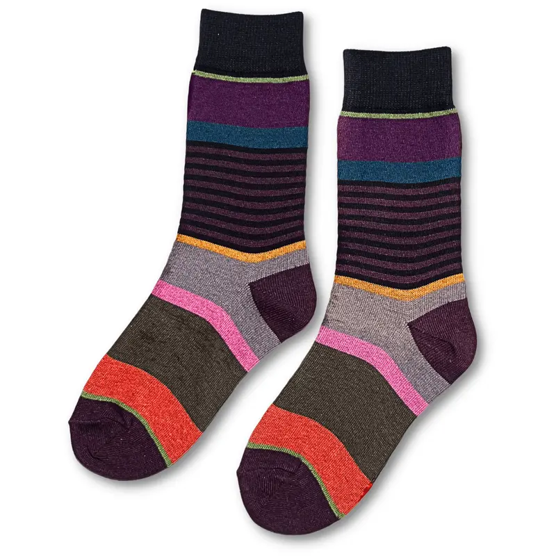Vannucci Boys Grey-And-Purple Striped Socks – Ss1203 1