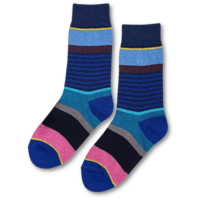 Vannucci Boys Navy Striped Cotton Socks – Ss1203 1