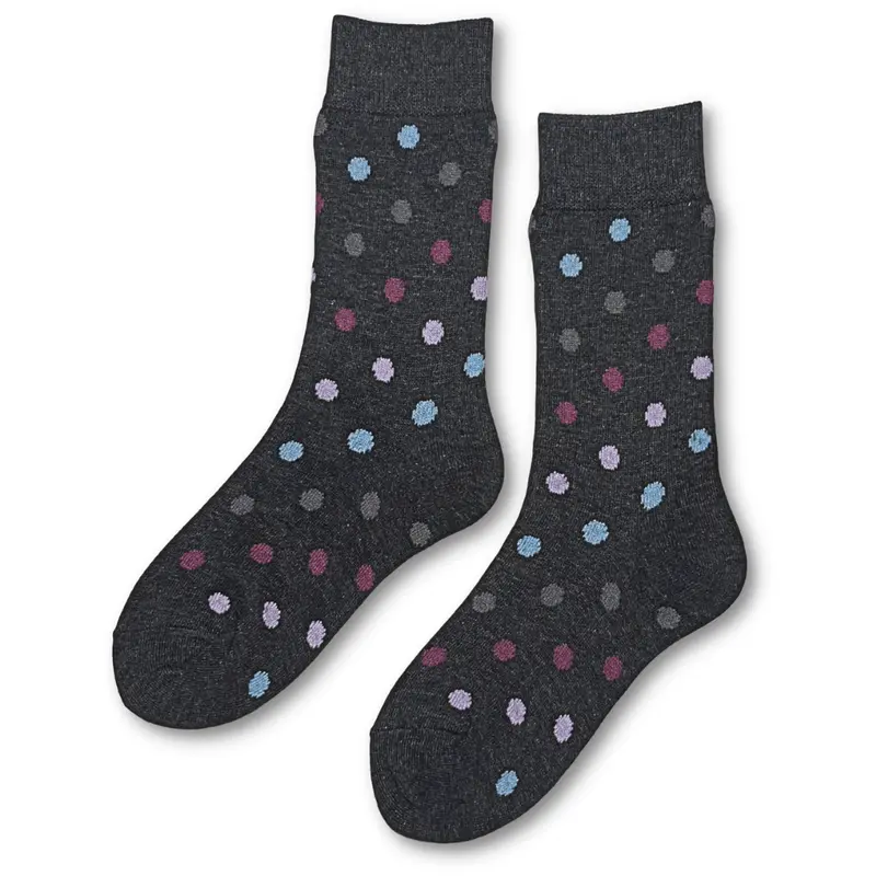 Vannucci Boys Polka Dot Grey Crew Socks Ss1221 1