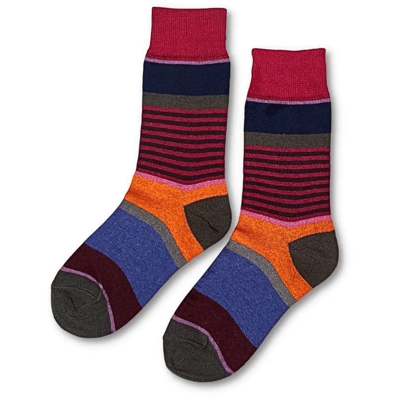 Vannucci Boys Red-And-Blue Striped Socks – Ss1203 1