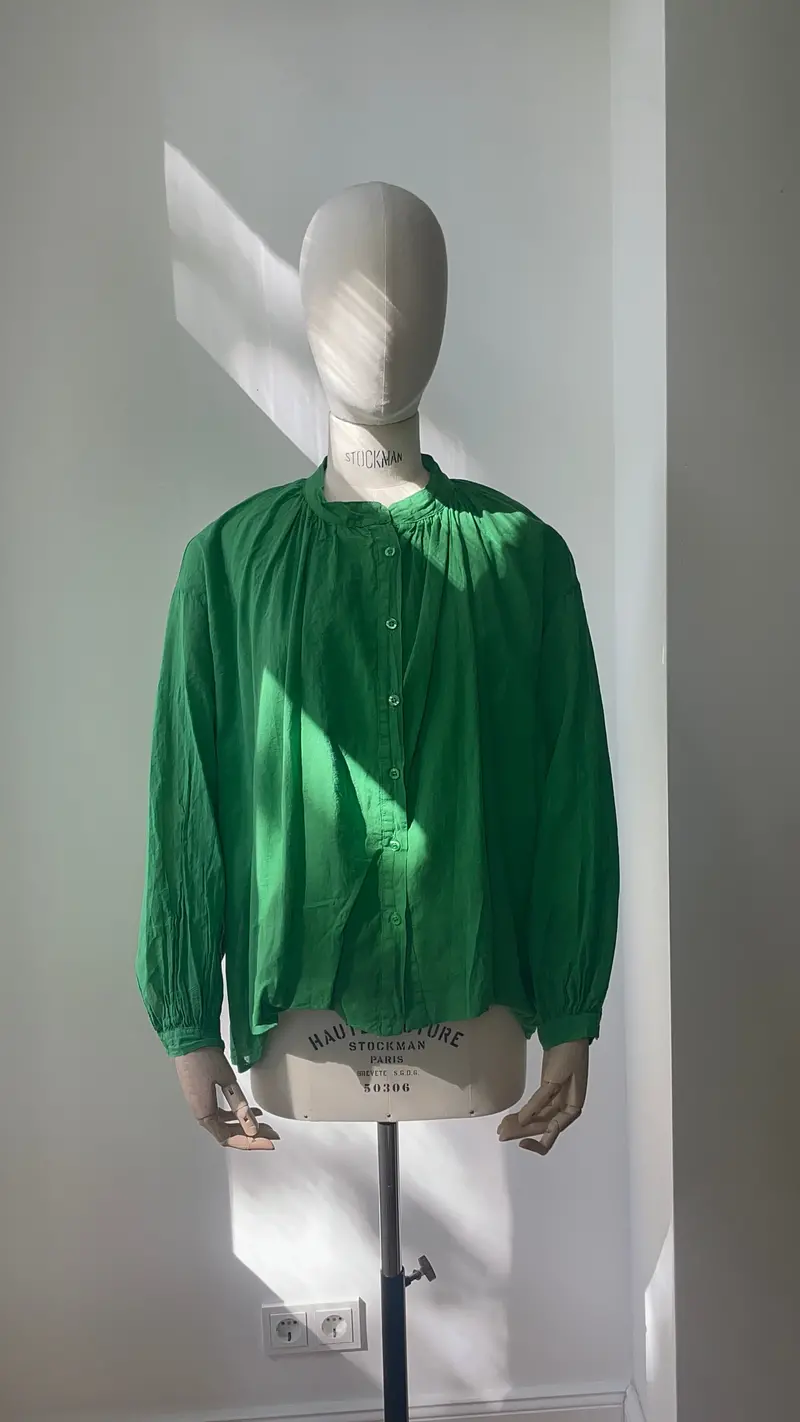 Vibrant Neon Green Summer Blouse 1